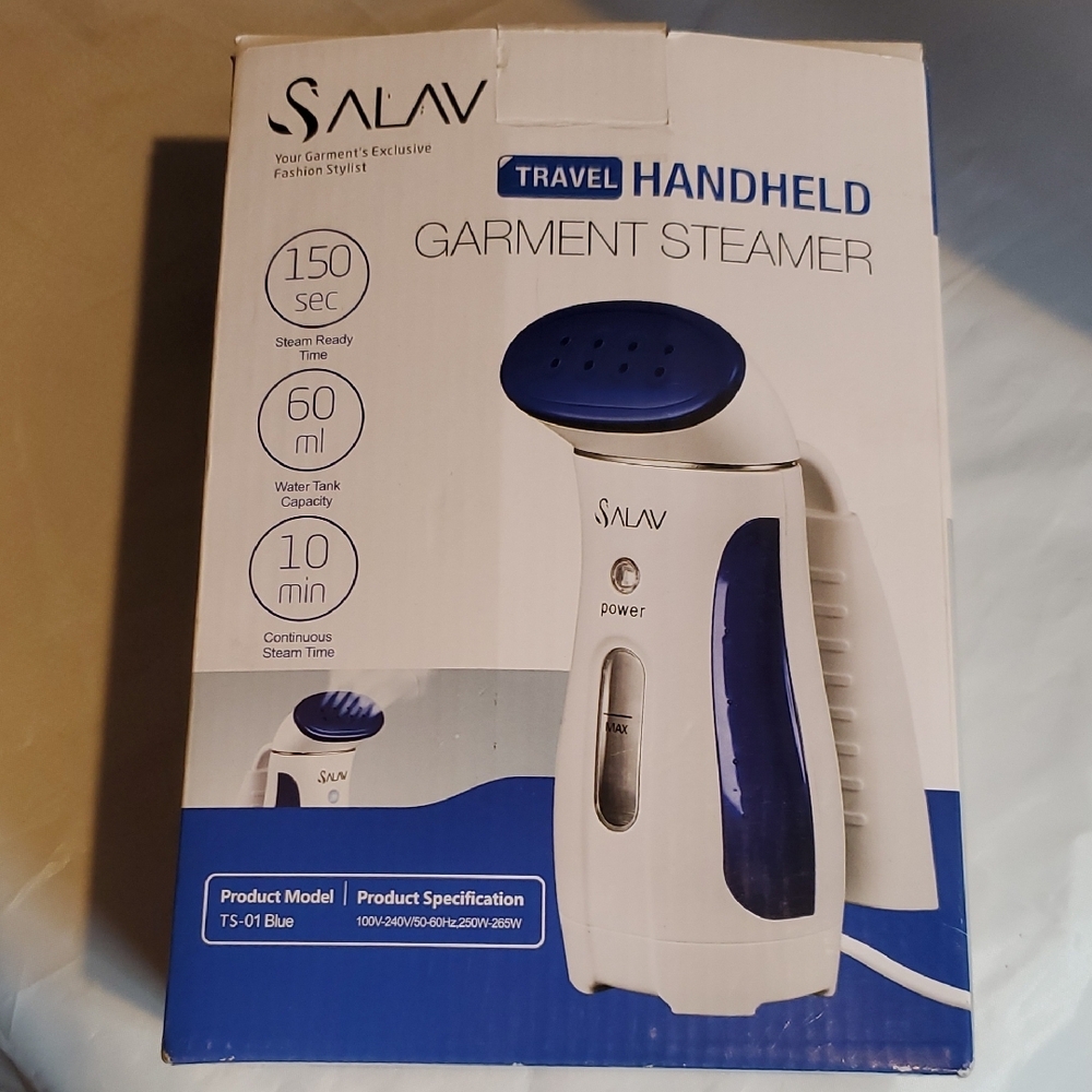 Salav Blue and White Handheld Garment Steamer